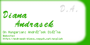 diana andrasek business card